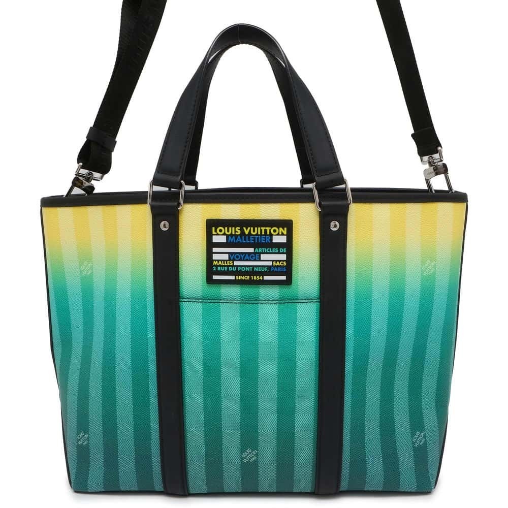 Louis Vuitton Damier Stripe Weekend Tote Bag Shoulder Black